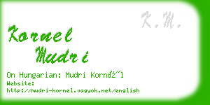 kornel mudri business card